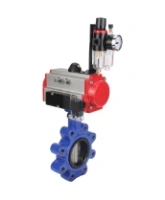 Затвор дисковый поворотный DN.ru WBV1631N-2W-Fb-H Ду150 Ру16 LUG корпус - чугун QT450, диск - нержавеющая сталь 304, уплотнение - NBR, с пневмоприводом DN.ru PA-DA-105, пневмораспределителем 4M310-08 AC220V и БПВ AFC2000