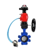 Затвор дисковый поворотный DN.ru WBV1631N-2W-Fb-H Ду150 Ру16 LUG корпус - чугун QT450, диск - нержавеющая сталь 304, уплотнение - NBR, с пневмоприводом DN.ru PA-DA-105, пневмораспределителем 4V320-08 AC220V, БКВ APL-210N и редуктором MON3-700-T38-ISO