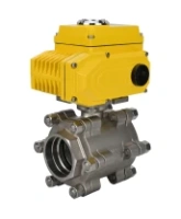 Кран шаровой DN.ru BV3232P(3pc)-FP-SW-ISO-H Ду40 Ру63 полнопроходной, корпус - нержавеющая сталь SS316, под приварку, с 1/4-оборотным электроприводом QT-N-005EM-O1-220VAC-У1