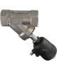 Клапан отсечной пневматический DN.ru VSP3241P-T-1PNC 2″ Ду50 Ру25, корпус - нержавеющая сталь SS316, резьбовой, Y-образный, корпус привода - пластик