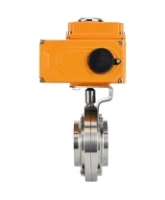 Затвор дисковый поворотный DN.ru WBV3131E-2W-W-H Ду50 Ру10 под приварку, корпус - пищевая нержавеющая сталь 304, уплотнение - EPDM, с электроприводом QT-N-003EM-O1-220VAC-У1 220В HARK