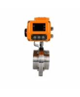Затвор дисковый поворотный DN.ru WBV3131E-2W-T-H Ду50 Ру10 резьбовой, корпус - пищевая нержавеющая сталь 304, уплотнение - EPDM, с электроприводом QT-N-005EM-B1-220VAC-У1 c датчиком обратной связи и входным управляющим сигналом 0-10В HARK