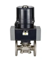 Кран шаровой DN.ru BV3131P(3pc)-FP-F-ISO-H Ду100 Ру16 полнопроходной трехсоставной, фланцевый, нержавеющая сталь 304, уплотнение - PTFE, 22х22, F10, WDVF, с электроприводом четвертьоборотным DN.ru QTSA-N-014EM-O0-220VAC с пружинным возвратом