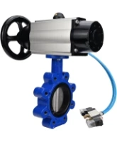 Затвор дисковый поворотный DN.ru WBV1631N-2W-Fb-H Ду150 Ру16 LUG корпус - чугун QT450, диск - нержавеющая сталь 304, уплотнение - NBR, с пневмоприводом PA-DA-105-1 и пневмораспределителем 4V320-08 AC220V