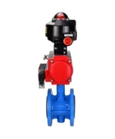 Затвор дисковый поворотный DN.ru WBV1313E-2W-F-H Ду100 Ру16 фланцевый, корпус - чугун GGG40, диск - чугун GGG40, уплотнение - EPDM, с пневмоприводом DN.ru PA-DA-105, пневмораспределителем DN.ru 4M310-08 AC220V и БКВ DN.ru APL-510N EX