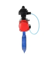 Затвор дисковый поворотный DN.ru WBV1413E-2W-Fb-H Ду200 Ру16, корпус - чугун GGG50, диск - чугун GGG40, уплотнение - EPDM, с пневмоприводом DN.ru PA-SA-160, пневмораспределителем 4M310-08 AC220V, БКВ APL-410N EX, БПВ AFC2000