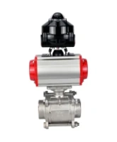 Кран шаровой DN.ru BV3232P(3pc)-FP-W-ISO-H WDVF Ду40 Ру40 полнопроходной, трехсоставной, корпус - нержавеющая сталь 316, уплотнение - PTFE, под приварку, с пневмоприводом PA-SA-105, пневмораспределителем 4M310-08 DC24V, БКВ APL-510N EX