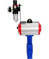 Затвор дисковый поворотный DN.ru WBV1631N-2W-Fb-H Ду150 Ру16 LUG корпус - чугун QT450, диск - нержавеющая сталь 304, уплотнение - NBR, с пневмоприводом DN.ru PA-SA-160, пневмораспределителем 4M310-08 AC220V и БПВ AFC2000