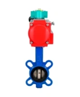 Затвор дисковый поворотный DN.ru WBV1413E-2W-Fb-H Ду100 Ру16 корпус - чугун GGG50, диск - чугун GGG40, уплотнение - EPDM, с пневмоприводом PA-DA-083 и магнитным переключателем ALS200D