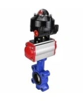 Затвор дисковый поворотный DN.ru WBV1616E-2W-Fb-H Ду100 Ру16 LUG корпус - чугун QT450, диск - чугун QT450, уплотнение - EPDM, с пневмоприводом DN.ru PA-SA-130 и БКВ APL-510N EX