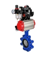 Затвор дисковый поворотный DN.ru WBV1631N-2W-Fb-H Ду150 Ру16 LUG корпус - чугун QT450, диск - нержавеющая сталь 304, уплотнение - NBR, с пневмоприводом DN.ru PA-SA-160, пневмораспределителем 4M310-08 AC220V, БКВ APL-510N EX и БПВ AFC2000