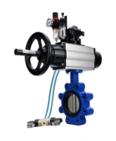 Затвор дисковый поворотный DN.ru WBV1631N-2W-Fb-H Ду150 Ру16 LUG корпус - чугун QT450, диск - нержавеющая сталь 304, уплотнение - NBR, с пневмоприводом PA-DA-105-1, пневмораспределителем 4V320-08 AC220V, БКВ APL-210N и БПВ AFC2000