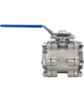 Кран шаровой DN.ru BV3232P(3pc)-FP-SW-ISO-H Ду100 Ру63 полнопроходной, под приварку, материал корпуса - нержавеющая сталь SS316, с ISO-фланцем и рукояткой
