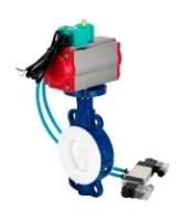 Затвор дисковый поворотный DN.ru WBV3434Pf-2W-Fb-R Ду200 Ру16 корпус - углеродистая сталь WCB, диск - углеродистая сталь WCB, футерованный PTFE, уплотнение - PTFE, с PA-DA-105, 4V320-08 AC220V и ALS200D
