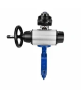 Затвор дисковый поворотный DN.ru WBV3434Pf-2W-Fb-R Ду200 Ру16, корпус - углеродистая сталь WCB, диск - углеродистая сталь WCB, футерованный PTFE, уплотнение - PTFE, с пневмоприводом PA-DA-105-1, пневмораспределителем 4M310-08 AC220V и БКВ APL-510N EX