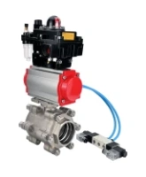 Кран шаровой DN.ru BV3232P(3pc)-FP-SW-ISO-H Ду65 Ру63 полнопроходной, корпус - нержавеющая сталь SS316, под приварку, с пневмоприводом PA-SA-130, пневмораспределителем 4V320-08 AC220V, БКВ APL-410N EX, БПВ AFC2000