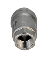 Клапан обратный DN.ru VCS3232P-T 1/2″ Ду15 Ру63 резьбовой, пружинный, корпус - нержавеющая сталь 316, диск - нержавеющая сталь 316, уплотнение - металл