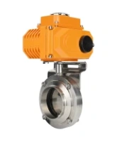 Затвор дисковый поворотный DN.ru WBV3131E-2W-W-H Ду50 Ру10 под приварку, корпус - пищевая нержавеющая сталь 304, уплотнение - EPDM, с электроприводом QT-N-003EM-O1-220VAC-У1 220В HARK