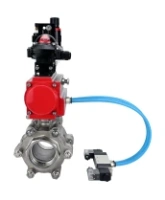 Кран шаровой DN.ru BV3232P(3pc)-FP-SW-ISO-H Ду65 Ру63 полнопроходной, корпус - нержавеющая сталь SS316, под приварку, с пневмоприводом PA-SA-130, пневмораспределителем 4V320-08 AC220V, БКВ APL-210N, БПВ AFC2000