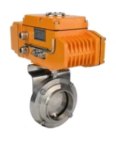 Затвор дисковый поворотный DN.ru WBV3131E-2W-W-H Ду50 Ру10 под приварку, корпус - пищевая нержавеющая сталь 304, уплотнение - EPDM, с электроприводом QT-N-005EM-A1-220VAC-У1 c датчиком обратной связи и входным управляющим сигналом 4-20мА HARK