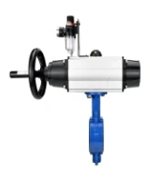 Затвор дисковый поворотный DN.ru WBV1413E-2W-Fb-H Ду150 Ру16, корпус - чугун GGG50, диск - чугун GGG40, уплотнение - EPDM, с пневмоприводом DN.ru PA-DA-105-1 двойного действия, пневмораспределителем 4M310-08 AC220V, БПВ AFC2000
