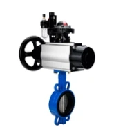 Затвор дисковый поворотный DN.ru WBV1432E-2W-Fb-H Ду150 Ру16, корпус - чугун GGG50, диск - нержавеющая сталь 316L, уплотнение - EPDM, с пневмоприводом DN.ru PA-DA-105-1, пневмораспределителем 4M310-08 DC24V, БКВ APL-210N, БПВ AFC2000