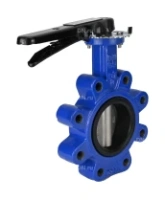 Затвор дисковый поворотный DN.ru WBV1631N-2W-Fb-H Ду150 Ру16 LUG межфланцевый, корпус - чугун QT450, диск - нержавеющая сталь 304, уплотнение - NBR, с рукояткой