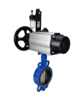 Затвор дисковый поворотный DN.ru WBV1432E-2W-Fb-H Ду150 Ру16, корпус - чугун GGG50, диск - нержавеющая сталь 316L, уплотнение - EPDM, с пневмоприводом DN.ru PA-DA-105-1 двойного действия, пневмораспределителем 4M310-08 AC220V, БПВ AFC2000