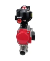 Кран шаровой DN.ru BV3232P(3pc)-FP-W-ISO-H LONG Ду80 Ру25 полнопроходной, корпус - нержавеющая сталь 316, уплотнение - PTFE, под приварку, с пневмоприводом DN.ru PA-SA-130, пневмораспределителем 4M310-08 AC220V, БКВ APL-510N EX и БПВ AFC2000