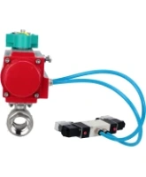 Кран шаровой DN.ru BV3232P(2pc)-FP-T-ISO-H Ду100 Ру40 полнопроходной, внутренняя резьба, корпус - нержавеющая сталь 316, уплотнение - PTFE, с пневмоприводом PA-DA-105, пневмораспределителем 4V320-08 AC220V и магнитным переключателем ALS200D