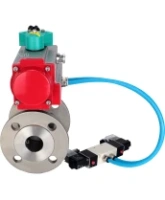 Кран шаровой DN.ru BV3232P(2pc)-FP-F-ISO-H Ду100 Ру16 полнопроходной, фланцевый, корпус - нержавеющая сталь 316, уплотнение - PTFE, с пневмоприводом PA-DA-105, пневмораспределителем 4V320-08 AC220V и магнитным переключателем ALS200D