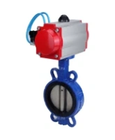 Затвор дисковый поворотный DN.ru WBV1413E-2W-Fb-H Ду100 Ру16, корпус - чугун GGG50, диск - чугун GGG40, уплотнение - EPDM, с пневмоприводом DN.ru PA-DA-083 двойного действия, с пневмораспределителем 4V320-08 AC220V