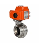 Затвор дисковый поворотный DN.ru WBV3131E-2W-T-H Ду50 Ру10 резьбовой, корпус - пищевая нержавеющая сталь 304, уплотнение - EPDM, с электроприводом QT-N-003EM-O1-220VAC-У1 HARK
