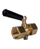 Кран запорный для манометра DN.ru BVPG0000P-3WT-T-H ВР/НР G1/4″-G1/4″ Ду15 Ру25 трехходовой, резьбовой, корпус - латунь HPb57-3, шар - латунь HPb57-3, уплотнение - PTFE, с рукояткой
