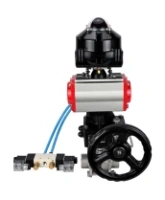 Кран шаровой DN.ru BV3232P(3pc)-FP-W-ISO-H WDVF Ду40 Ру40 полнопроходной, трехсоставной, нерж. сталь 316, PTFE, под приварку, с пневмоприводом PA-DA-065, пн.распределителем 4V320-08 AC220V, БКВ APL-510N EX, ручным дублером MON1-250-T26-ISO