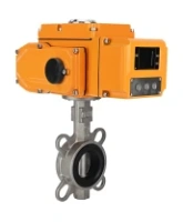 Затвор дисковый поворотный DN.ru WBV3232E-2W-Fb-H Ду150 Ру16, корпус - нержавеющая сталь 316L, диск - нержавеющая сталь 316L, уплотнение - EPDM, с электроприводом DN.ru QT-N-010EM-A1-220VAC-У1 (4-20мА) HARK