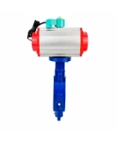 Затвор дисковый поворотный DN.ru WBV3434Pf-2W-Fb-H Ду80 Ру16 корпус - углеродистая сталь WCB, диск - углеродистая сталь WCB, футерованный PTFE, уплотнение - PTFE, с пневмоприводом DN.ru PA-SA-105, 4M310-08 AC220V и ALS200D