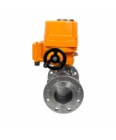 Кран шаровой DN.ru BV3131P(3pc)-FP-F-ISO-H Ду100 Ру16 полнопроходной трехсоставной, фланцевый, нержавеющая сталь 304, уплотнение - PTFE,  22х22, F10, WDVF, с электроприводом четвертьоборотным DN.ru взрывозащищенным QT-EX-020EM-O2-220VAC-У1