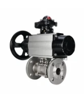 Кран шаровой DN.ru BV3131P(3pc)-FP-F-ISO-H Ду100 Ру16 полнопроходной, фланцевый, корпус - нержавеющая сталь 304, PTFE, 22х22, WDVF, с пневмоприводом PA-DA-105-1, пневмораспределителем 4M320-08 AC220V и БКВ APL-210N