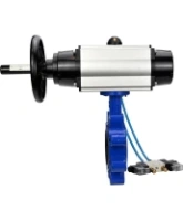 Затвор дисковый поворотный DN.ru WBV1631N-2W-Fb-H Ду150 Ру16 LUG корпус - чугун QT450, диск - нержавеющая сталь 304, уплотнение - NBR, с пневмоприводом PA-DA-105-1 и пневмораспределителем 4V320-08 AC220V