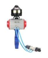 Затвор дисковый поворотный DN.ru WBV1631N-2W-Fb-H Ду150 Ру16 LUG корпус - чугун QT450, диск - нержавеющая сталь 304, уплотнение - NBR, с пневмоприводом DN.ru PA-SA-160, пневмораспределителем 4V320-08 AC220V и БКВ APL-510N EX