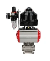 Кран шаровой DN.ru BV3232P(3pc)-FP-W-ISO-H Ду65 Ру25 полнопроходной двухходовой, нержавеющая сталь SS316, под приварку, уплотнение - PTFE, с пн.приводом DN.ru PA-DA-083 пн.распределителем 4M310-08 AC220V БПВ AFC2000 БКВ APL-510N-EX