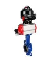 Затвор дисковый поворотный DN.ru WBV1432E-2W-Fb-H Ду100 Ру16, корпус - чугун GGG50, диск - нержавеющая сталь 316L, уплотнение - EPDM, с пневмоприводом DN.ru PA-DA-083 двойного действия, пневмораспределителем 4M310-08 AC220V, БКВ APL-510N-EX