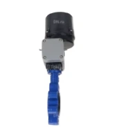Затвор дисковый поворотный DN.ru WBV1631N-2W-Fb-H Ду150 Ру16 LUG межфланцевый, корпус - чугун QT450, диск - нержавеющая сталь AISI 304, уплотнение - NBR, с электроприводом четвертьоборотным DN.ru QTSA-N-020EM-O0-220VAC с пружинным возвратом