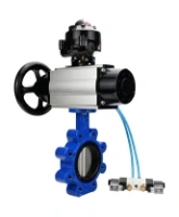 Затвор дисковый поворотный DN.ru WBV1631N-2W-Fb-H Ду150 Ру16 LUG корпус - чугун QT450, диск - нержавеющая сталь 304, уплотнение - NBR, с пневмоприводом PA-DA-105-1, пневмораспределителем 4V320-08 AC220V и БКВ APL-510N EX
