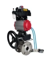 Кран шаровой DN.ru BV3232P(2pc)-FP-F-ISO-H Ду80 Ру16, фланцевый, полнопроходной, нержавеющая сталь SS316, PTFE, с пневмоприводом PA-DA-083, пневмораспределителем 4V320-08 AC220V, БКВ APL-410N Ex, ручным дублером MON2-450-T28-ISO, БПВ AFC2000