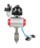 Затвор дисковый поворотный DN.ru WBV3131N-2W-Fb-H Ду150 Ру16, корпус - нержавеющая сталь 304, диск - нержавеющая сталь 304, уплотнение - NBR, с пневмоприводом DN.ru DN.ru PA-SA-160, пневмораспределителем 4V320-08 AC220V, БКВ APL-510N EX и БПВ AFC2000