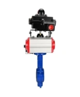 Затвор дисковый поворотный DN.ru WBV1432N-2W-Fb-H Ду100 Ру16, корпус - чугун GGG50, диск - нержавеющая сталь 316L, уплотнение - NBR, с пневмоприводом DN.ru PA-DA-083 двойного действия, пневмораспределителем 4M310-08 AC220V, БКВ APL-410N EX