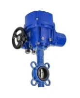 Затвор дисковый поворотный DN.ru WBV1432N-2W-Fb-H Ду100 Ру16, корпус - чугун GGG50, диск - нержавеющая сталь 316L, уплотнение - NBR, с электроприводом DN.RU QT-N-010M-O2-220VAC-У1