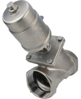 Клапан отсечной пневматический DN.ru VSP3231P-T-1PNC 2 1/2″ Ду65 Ру25, корпус - нержавеющая сталь SS316, резьбовой, Y-образный, корпус привода - нержавеющая сталь CF8